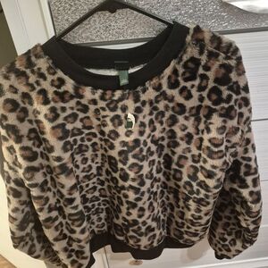Leopard Print Fuzzy Sweater